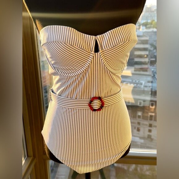 🆕 ZIMMERMANN 🧿 NWOT Chintz Stripe Underwire One Piece- Sz 3 US8 CUP SIZE C/D - Picture 6 of 16